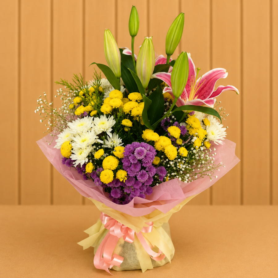 SHEER SATISFACTION HAND TIED BOUQUET
